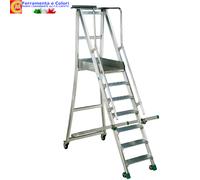 Scala in Alluminio Con Pedana 5 6 7 8 9 Gradini FACAL Trabattello Ponteggio