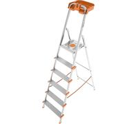 Scala in Alluminio Domestica a Forbice 6 Gradini Portaoggetti kg. 6,70 Colombo