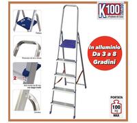 Scala in alluminio FACAL 3 4 5 6 7 8 gradini Scaletta pieghevole a sgabello alto