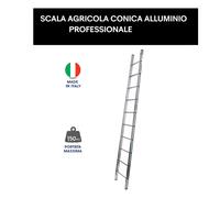 Scala in Alluminio Leggera Conica per Potatura 6 Gradini 2 mt Max 150 kg ED1