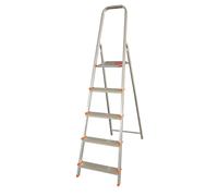Scala in alluminio leggero 4 gradini con piattaforma e parapetto ad arco chiuso