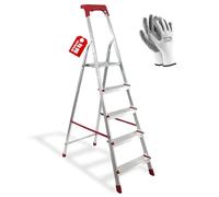 Scala in Alluminio Martina 3/4/5/6/7/8 Gradini Leggera Portatile Scaletto con Vaschetta Portaoggetti Pieghevole Robusta Salvaspazio portata 150 kg made in Italy certificata EN131 (5)