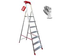 Scala in Alluminio Martina 3/4/5/6/7/8 Gradini Leggera Portatile Scaletto con Vaschetta Portaoggetti Pieghevole Robusta Salvaspazio portata 150 kg made in Italy certificata EN131 (7)