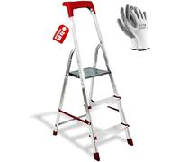 Scala in Alluminio Martina 3/4/5/6/7/8 Gradini Leggera Portatile Scaletto con Vaschetta Portaoggetti Pieghevole Robusta Salvaspazio portata 150 kg made in Italy certificata EN131 (3)