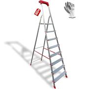 Scala in Alluminio Martina 3/4/5/6/7/8 Gradini Leggera Portatile Scaletto con Vaschetta Portaoggetti Pieghevole Robusta Salvaspazio portata 150 kg made in Italy certificata EN131 (8)