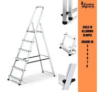 Scala in alluminio Olimpia con 3 4 5 6 7 8 gradini scale scaletta pieghevole