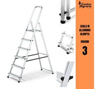 Scala in alluminio pieghevole 3 tre gradini da interno esterno salvaspazio