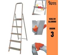 Scala in alluminio Stella con 3 tre gradini scaletta pieghevole interno esterno
