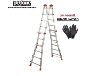 Scala in alluminio telescopica GIERRE Peppina AL060 6+6 gradini + OMAGGIO GUANTI