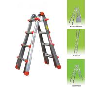 Scala in Alluminio Telescopica Professionale Pieghevole 4+4 Gradini 4,10mt