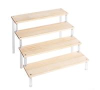 Scala in legno a 15 ripiani per esposizione efficiente di dessert e oggetti da collezione (4 strati 50 cm)