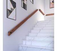 Scala in legno antiscivolo per anziani e bambini, barra di supporto rotonda con supporti, set completo di impugnature di sicurezza, per scale sicure (C 440 cm)