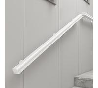 Scala in legno bianco in stile europeo il ringhiera per interni in legno massello per villa terrazza guardrail montaggio a parete perfetta per la casa vivaio e la sicurezza.