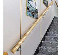 Scala in legno da 280 cm, per interni ed esterni, antiscivolo, con staffe da parete argentate, ideale per anziani e bambini, kit di installazione completo