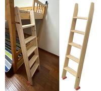 Scala in legno per letto a castello, angolata da 3 a 8 gradini, per letti a soppalco, include accessori e tappetino in gomma, caratteristiche di sicurezza per un facile accesso in ostelli e cabine
