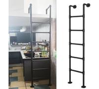 Scala in Metallo a Parete per soffitta, Altezza 4 Piedi, 5 Piedi, 6 Piedi, 7 Piedi e 8 Piedi, Scala di Uscita per finestre da seminterrato, Scala Nera per Letto a Castello, Scala antincendio