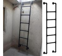 Scala in metallo da parete, altezza 1,2 m, 1,8 m, 2,1 m, 2,4 m, altezza per casa, cantina, finestra, uscita antincendio, soffitta, letto a castello alto, resistente e compatta (140 cm)
