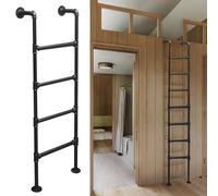 Scala in metallo da parete per soppalco, scala a pioli per letto singolo, altezza 100-300 cm, scala dritta antincendio per impieghi gravosi per arrampicata in seminterrato o casa a 2 piani (250 cm/9