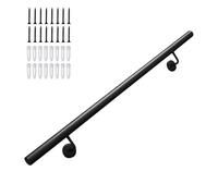 Scala in metallo nero, 1 m, 1,2 m, 1,5 m, 2,4 m, barra di supporto antiscivolo per interni ed esterni, kit completo (270 cm)