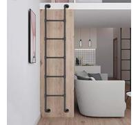 Scala in metallo resistente da parete per loft di casa, in ferro battuto, scala multiuso per letto a castello, scala per soffitta e cantina (130 cm) (120 cm)