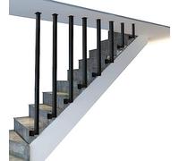Scala in stile industriale con impugnatura di sicurezza antiscivolo a parete in ferro battuto per decorazione domestica lunghezza regolabile 30-150 cm barra di supporto tipo L