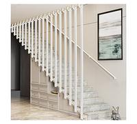 Scala interna ils - Ringhiera in ferro battuto per gradini portico e patio, smontaggio del guardrail per scale per villa duplex, robuste staffe in metallo (bianco, 100 cm)