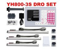Scala lineare Nuovo Big LCD Set Digital Lettura 3 Asse Kit con 3 PCS 5U Bilance lineari da 50 a 1000mm for Macchine for tornio Mill YH800-3 per utensili DRO per tornio e fresatura(YH800-3S Dro Set)