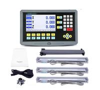 Scala lineare Set completo 3 Asse Lcd. Lettura digitale con 3 pezzi 0-1000mm Sensore codificatore in vetro lineare in vetro for tornio da fresatura YH800-3 per utensili DRO per tornio e fresatura(YH80