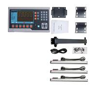 Scala lineare, Set di lettura digitale LCD in metallo Display DRO con 3 PCS Linee di scale lineari Encoder Lunghezza di lavoro da 50 mm a 1000 mm(BIG LCD DRO SET)