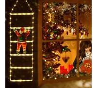 Scala luminosa Babbo Natale 90 LED Luce calda per uso interno ed esterno