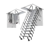 Scala mansarda manuale con corrimano, scale telescopiche retrattili per un facile accesso al loft e ingresso sicuro al soffitto