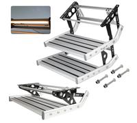 Scala manuale pieghevole a doppio gradino in lega di alluminio con design antiscivolo, ideale per camper, camper e campeggio