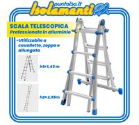 Scala Marchetti Equipe 33 20431 Telescopica Alluminio Cavalletto Zoppa Allungata