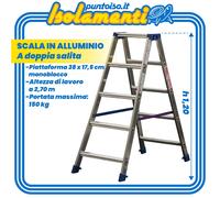 Marchetti GAUDI scala scaletto alluminio doppia salita 5 gradini altezza 1,30 m