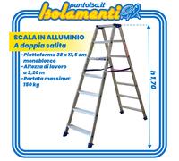 Scala Marchetti Gaudì 07 211257 in Alluminio Doppia Salita altezza 1,70 m