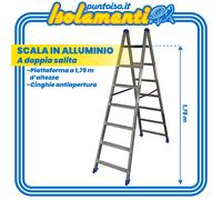 Scala alluminio professionale a doppia salita con piattaforma PABLO