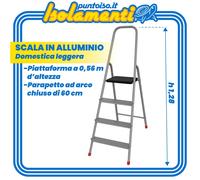 Scala Marchetti Stella 21028 Basic 03 Alluminio Altezza 0,56 m Parapetto 60 cm