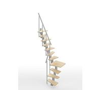 Scala Mister Step SMALL salvaspazio ad"L" 11 Gradini H 240-284 cm. betulla - grigio argento