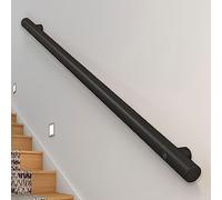 Scala moderna in acciaio inox nero opaco - 3 m a 4,5 m regolabile a parete ringhiera per interni ed esterni - kit di installazione completo (360 cm)