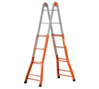 SCALA MULTIFUNZIONALE ALLUNGABILE IN ACCIAIO GIERRE 4+4 GRADINI