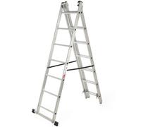 KADAX Scala Multifunzione in Alluminio, Scala Multiuso con Sistema di Bloccaggio Automatico e Piedini Antiscivolo, Scala a Sfilo 3 Elementi (7 Gradini)