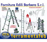 SCALA MULTIUSO TELESCOPICA ALLUMINIO FACAL EURO BRIKO LEGGERA(Mod.BK 4) MT 5.12