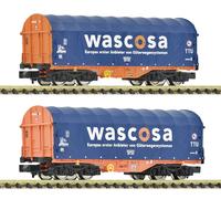 Scala N Fleischmann 6660105 - 2-tlg. Set: Vagone con Telone, Wascosa Nuovo Ovp