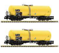 Scala N Fleischmann 825816 - 2-tlg. Set: Vagone Cisterna, Gatx Nuovo Conf. Orig.