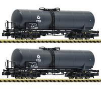 Scala N Fleischmann 825820 - 2-tlg. Set: Vagone Cisterna, Vtg Nuovo Conf. Orig.