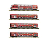 Scala N Fleischmann 881916 - 4-tlg. Set: Carrozza a Due Piani " Fex “,DB Ag