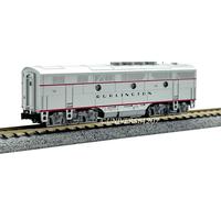 Scala N Kato 176-1307 EMD F3B CB&Q Diesel Engine Locomotive Powered B-Unit Nu...