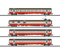 N Kit di 4 vagoni passeggeri Swiss Express delle FFS MiniTrix 18720 Kit 1