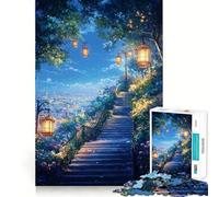 Scala notturna verso le luci della città - Puzzle da 1000 pezzi per adolescenti - Gioco rilassante con bordi netti - Regalo di alta qualità (50x75cm)