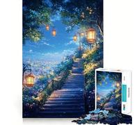 Scala notturna verso le luci della città - Puzzle difficile per adulti da 1000 pezzi - Gioco di logica semplice e divertente - Taglio di precisione - Regalo di Natale (38x52cm)